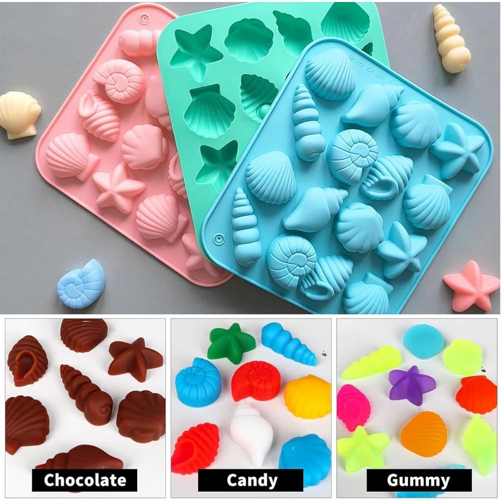 Seashell Beach Chocolate Silicone Molds Ocean Themed Cake Baking Molds for Candy Fondant Cupcake Cookie Dessert DIY Suppies