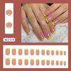 Fresh yellow bright vitality French fashion, wind removable wear armor 24 pieces press on nails