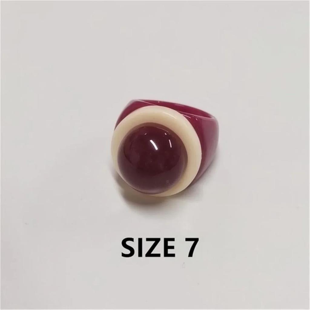 Colorful Y2k Hip Hop Two-color Acrylic Rings Set Women Exaggeration Classic Geometric Resin Finger Rings Female Party Jewelry