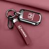 Leather Zinc Alloy Car Key Case Cover Shell For Fit CRV Civic Insight Ridgeline HRV Jazz Accord Protection Fob Accessories