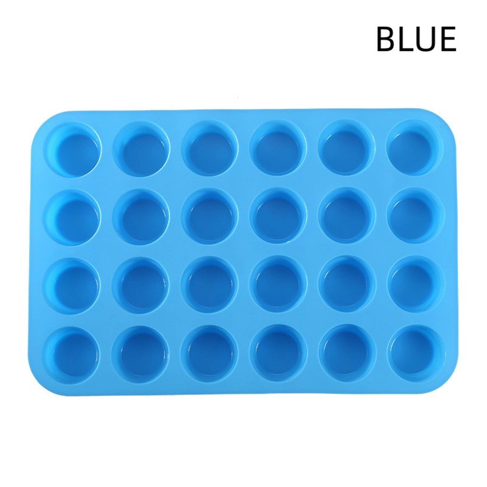 

Силиконовые формы для выпечки, инструменты для выпечки, 24 ровных круглых формочек для кексов, кухонная форма для выпечки торта One Size синий