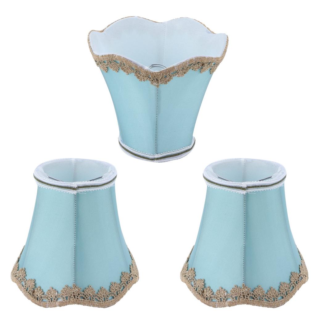 3Pcs Fabric Lampshade ClipType Modern European Style E14 Lamp Cover for Home Hotel KTV Green