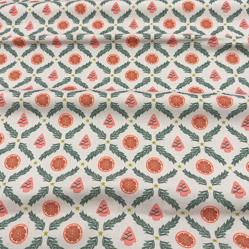 0.5m/1m/2m Cotton Linen Christmas Print Fabric For Tablecloths, Curtains, Christmas Decoration, Sofa Pillows Handmade DIY Fabric