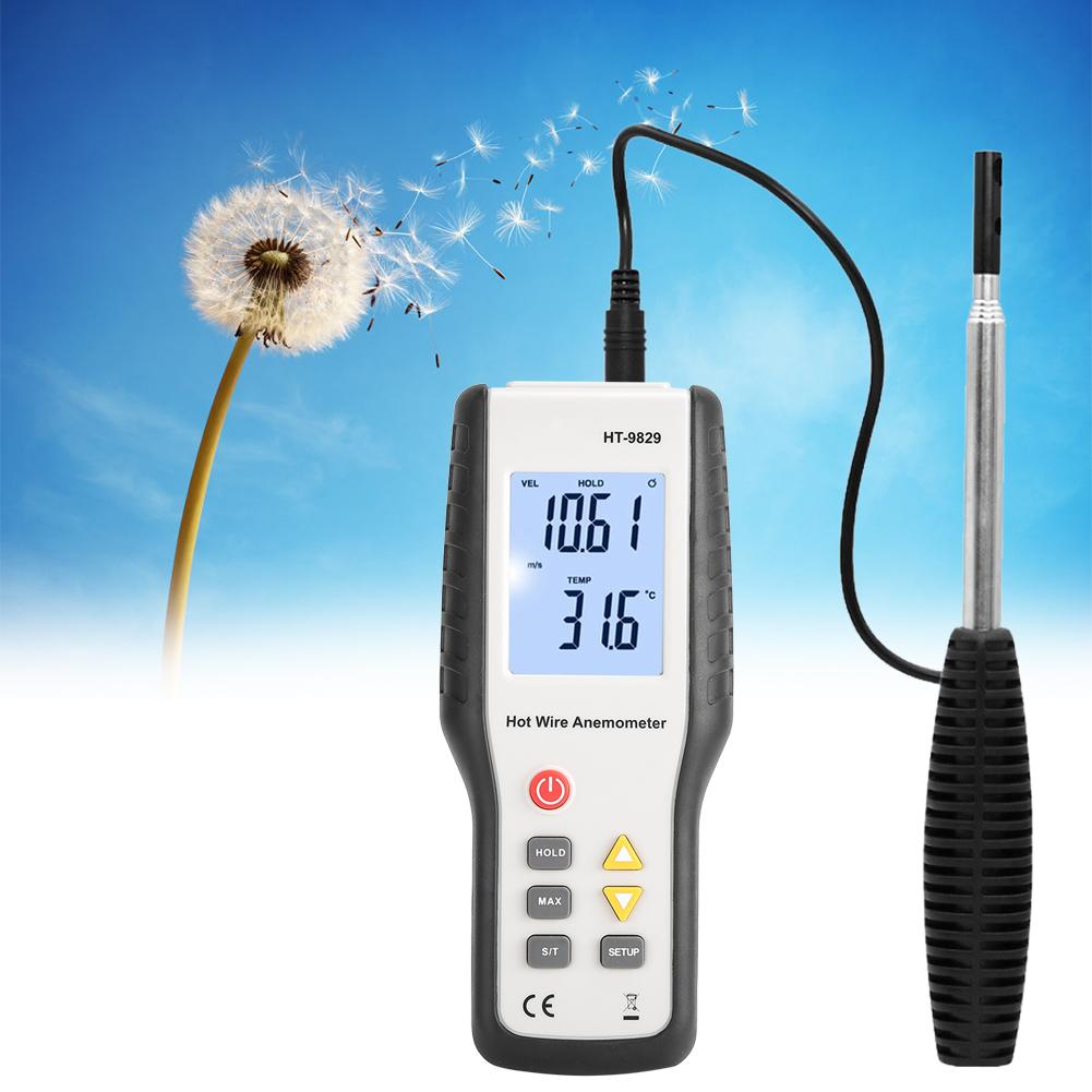 HT9829 Hot Wire Thermal Anemometer for Wind Temperature Air Volume Wind Speed Testing
