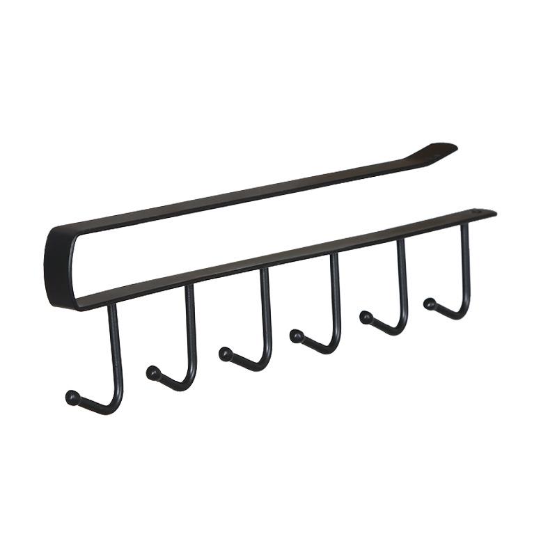 Schmiedeeisen 6-Haken Schrankregal: Nahtlose, nagelfreie Aufbewahrung für Küche & Kleiderschrank