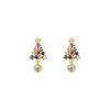 Korean Zircon Snowflake Christmas Tree Stud Earrings For Women Shiny Crystal Elk Delicate Earring Christmas New Year Jewelry