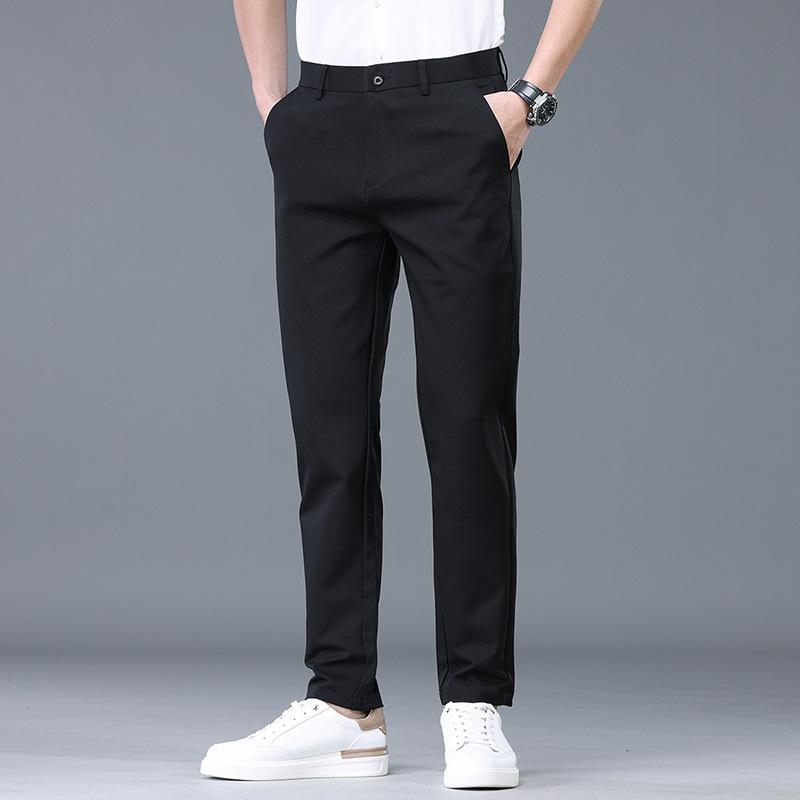 

Весна Новый Стиль Микро-стрейч Слим Легкие Деловые Мужские Брюки Универсальная Индивидуальность Прямые Брюки Мужские 38 чёрный