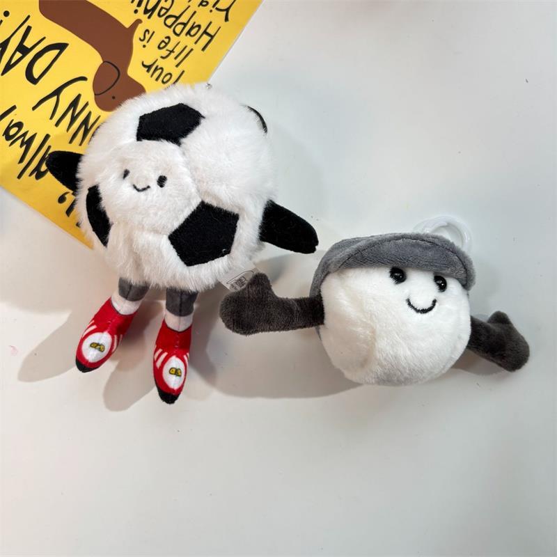 Niedlicher Lustiger Grauer Hut Golfball Plüschpuppe Stofftier Schlüsselanhänger Anhänger Rucksackanhänger Taschenanhänger Stoffpuppe Süßes Mädchen Geschenk