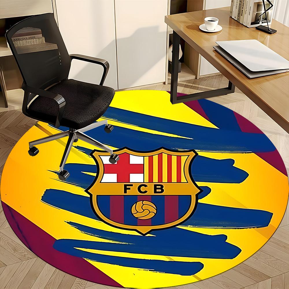 1pcBarcelona Football Office Round Area Rug, Indoor Mat Suitable For Office, Bedroom Living Room Home Decor, Room Deco,  Offic A0928159