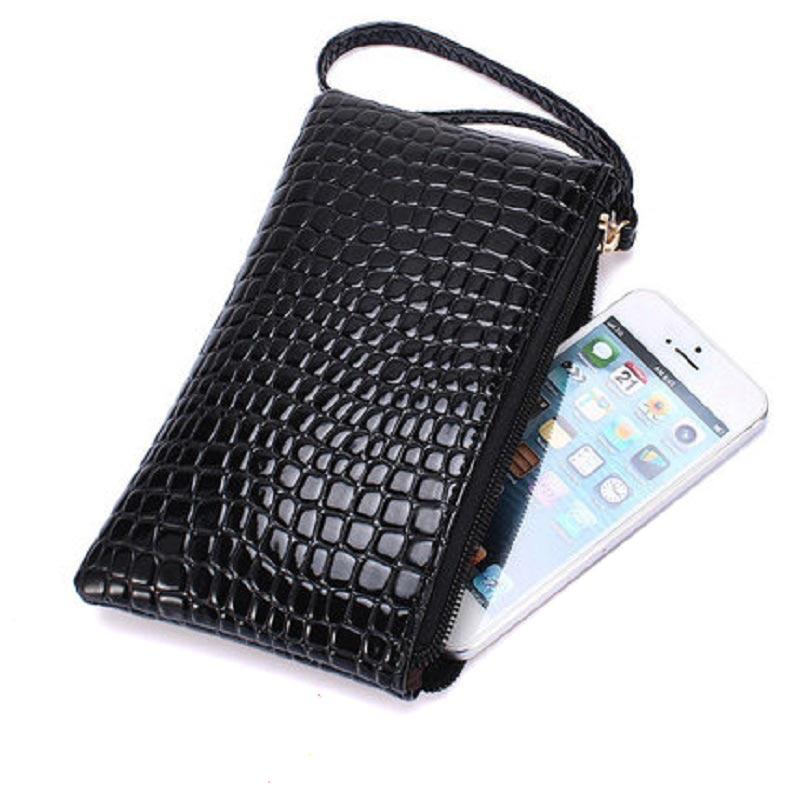 Crocodile Texture PU Phone Wallet Clutch Purse With Zipper Card Holder Makeup Pouch For Shopping Work And Daily Use Women