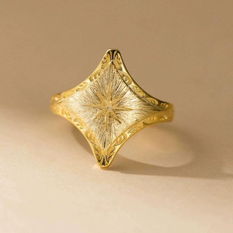 925 Sterling Silver Rings For Women Geometric Fine Jewelry Finger Adjustable Gold Interware CZ Ring For Party Birthday Gift
