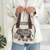 Ethnic Style Handbag Trendy Animal Embroidery Handbag Canvas Women Shoulder Bags Women Grocery Storage Pouch