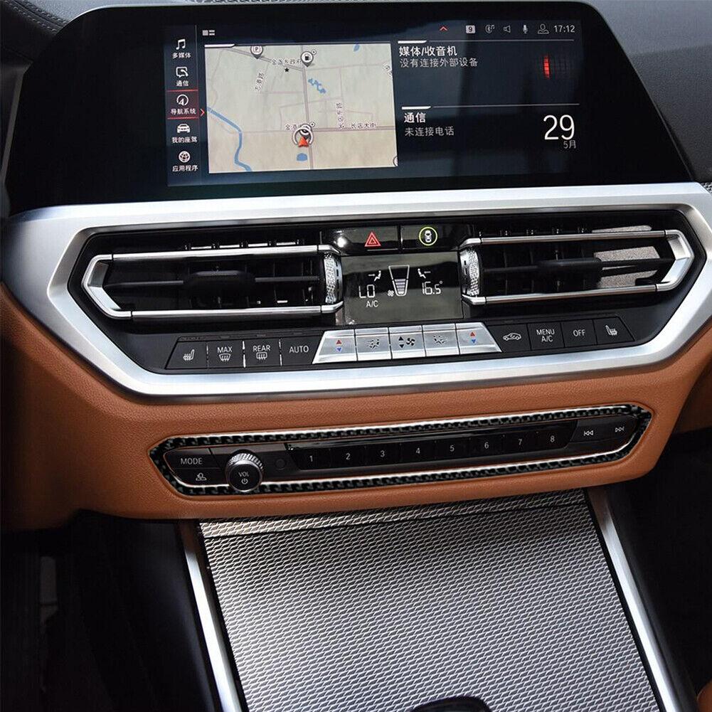 Carbon Fiber Car CD Console Button Interior Frame Sticker Decoration Accessories For BMW 3 Series G20 G28 325li 330d 335