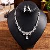 Neckchain Wedding Jewelry Set Women Necklace Necklace Earring Tiara Set Korean Style Earrings