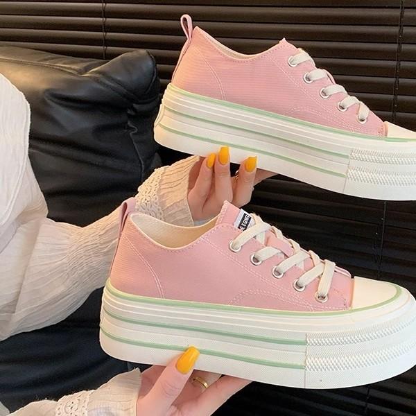 Platform Canvas Shoes Women's 2025 New Spring and Summer with Skirts Versatile Popular Muffin Sports and Leisure Board Shoes Children's Models
