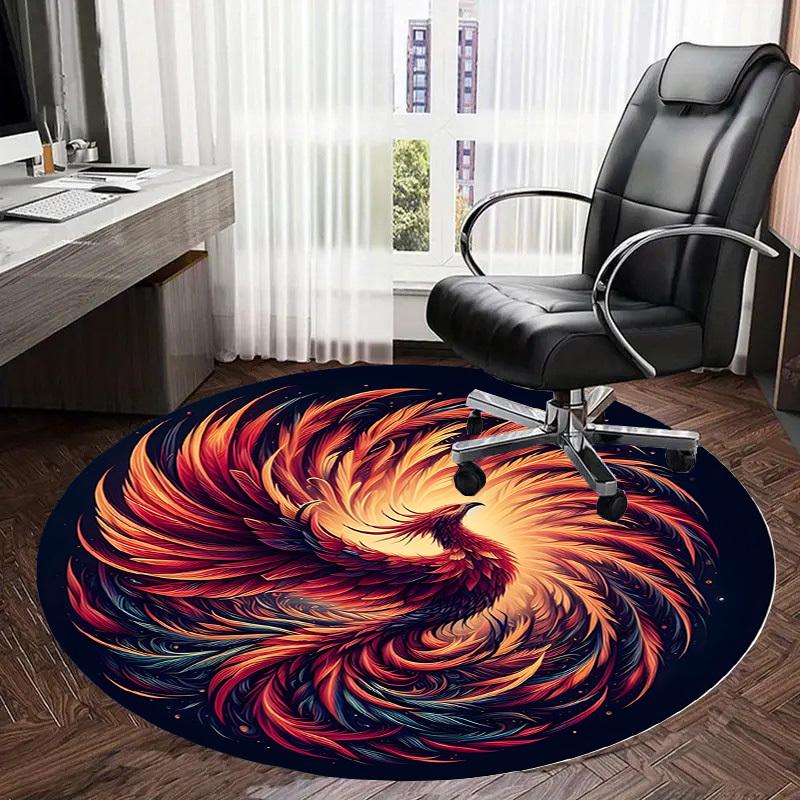 1pc Office Carpet Chair Mats Phoenix Rising Artwork Perfect for Decorating Office Chairs, Living Rooms, Or Bedrooms