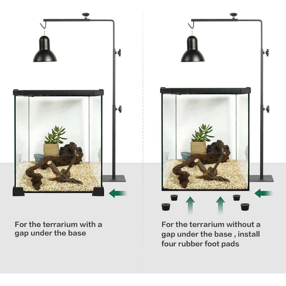 Stojak na lampę dla gadów Regulowany stojak podłogowy Uchwyt na światło lądowe Metalowy stojak na lampę Wspornik do szklanego terrarium Światło grzewcze
