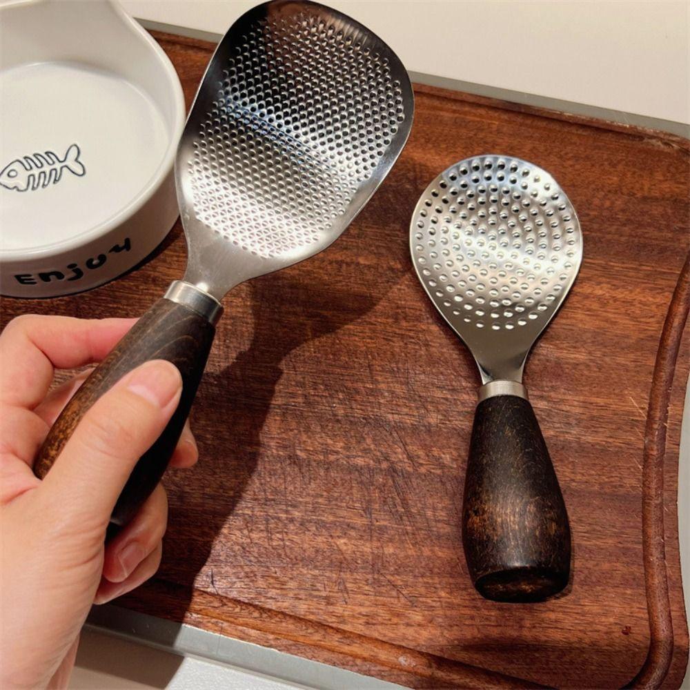 304 Stainless Steel Rice Spoon Can Stand Upright With A Wooden Handle Wholesale Of Household Kitchen Spoons, Rice Cookers, And Rice Spoons