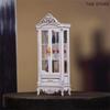 1/12 Vintage Cabinet Display Cupboard Wine Cabinet Furniture Model Doll Home Living Room Simulation Storage Decor Toy