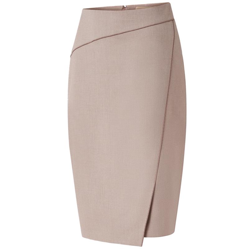 PORTS Women s Embossed Light Pink Plaid Skirt M