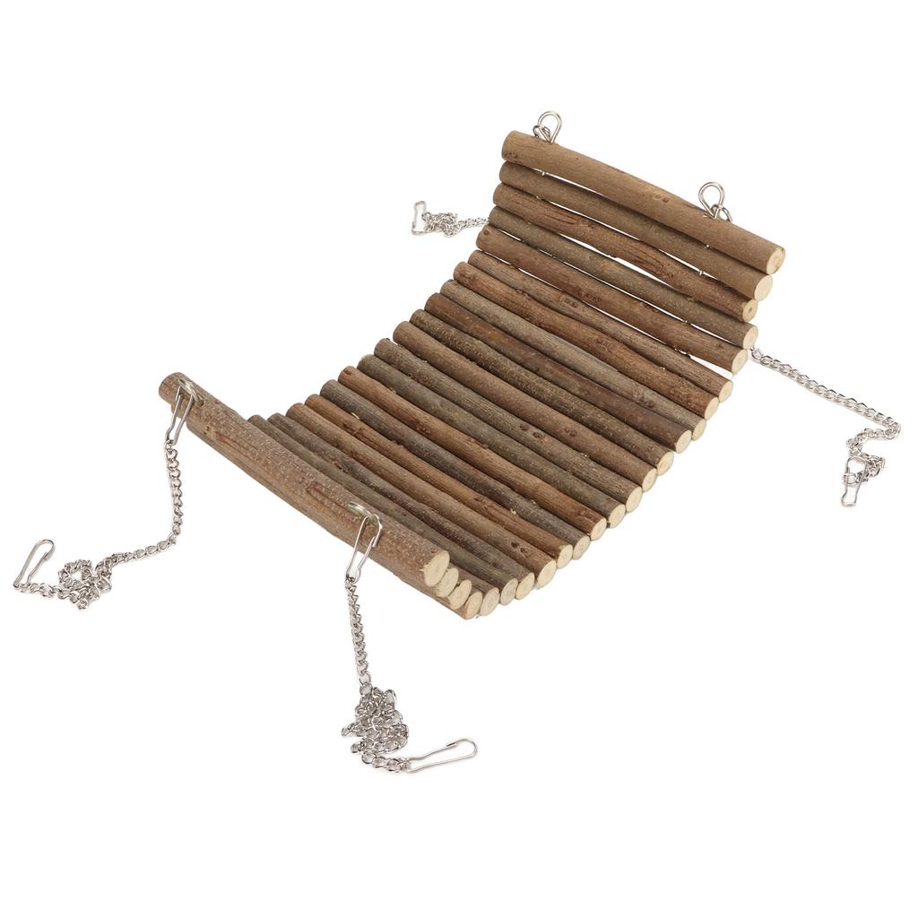 Hamster Wooden Swing Natural Large Space Climbing Playing Hamster Swing Hammock with Hanging Chain for Mice Parrots