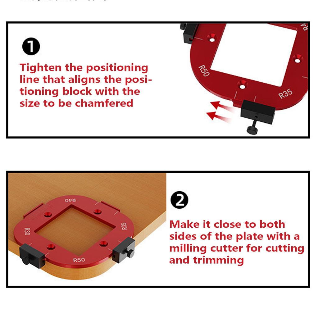 4 in 1 Woodworking Router Arcs Angle Positioning Template Corner Radius Routers Radius Jig Woodworking Positioning Tool