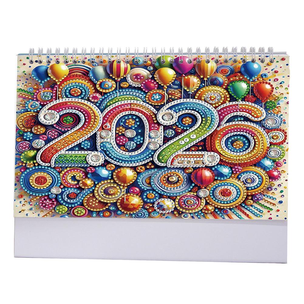 2026 Calendar Diamond Painting Calendar Set with Irregular Shaped Diamonds for Living Room Bedroom Office Desk Gift Giving