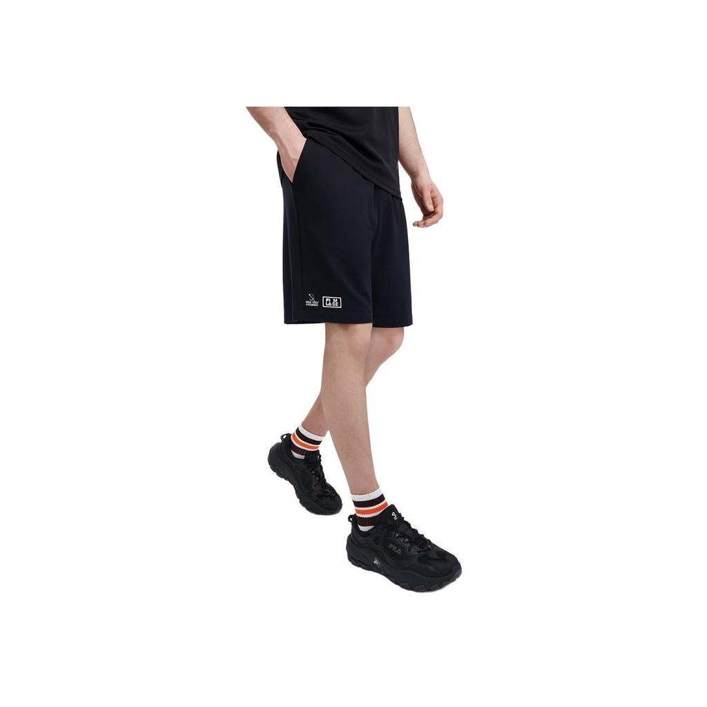 Fila Logo Print Elastic Summer Mid Waist Straight Loose Fashion Casual Shorts Men Shorts Black F11M329602FBK