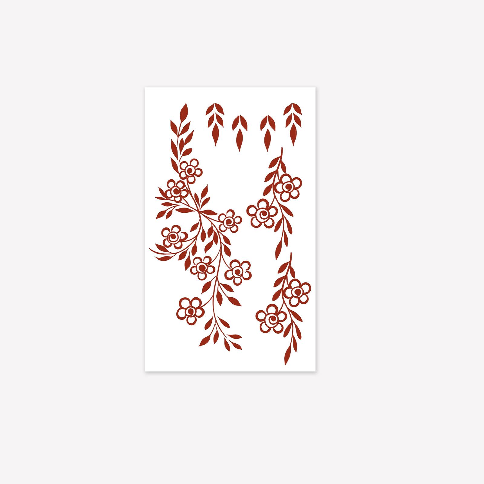 

Nature Vine Tattoo Sticker, Reddish-Brown, Waterproof, Gentle Wind, Decorative Sticker On The Back Of The Hand. 9*15