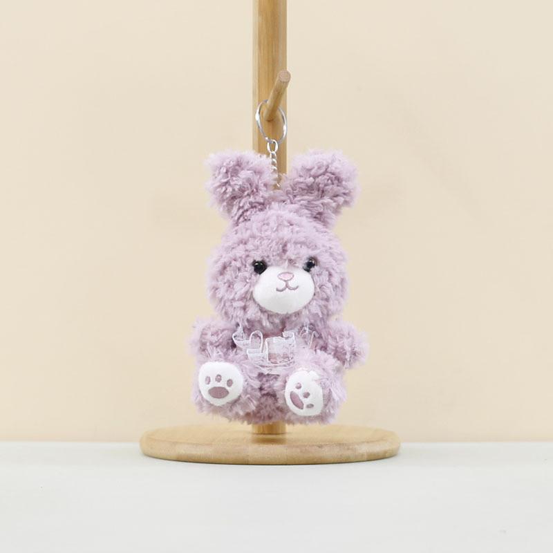 

Charming Plush Bear Keychain Cozy Pp Cotton Filling Soft Toy Key Holder Purple Rabbit