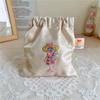 Cartoon Little Girl Mini Makeup Bag Embroidered Cute Girls Portable Pouch Bags Reusable Storage Bags for Women Kawaii Gifts New
