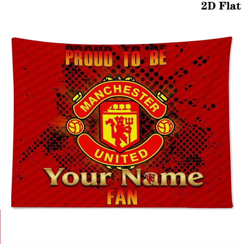 Manchester United F Custom Name Wall Tapestry Aesthetic Wall Hanging Printed Fabric Blanket Decorative Tapestries for Bedroom Living Room Home Decor