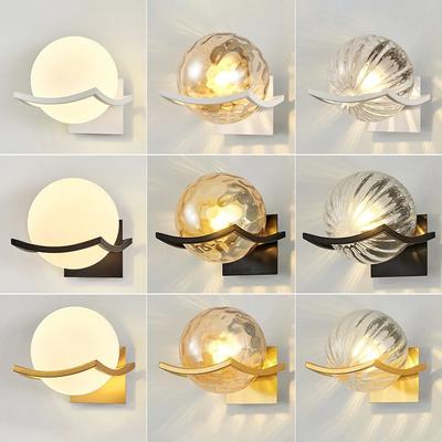 Nordischer Minimalismus Eisenkunst Glaskugel Wandleuchte Schlafzimmer Arbeitszimmer Esstisch Flur Gang Wandlampe LED Heimdekoration Lüster