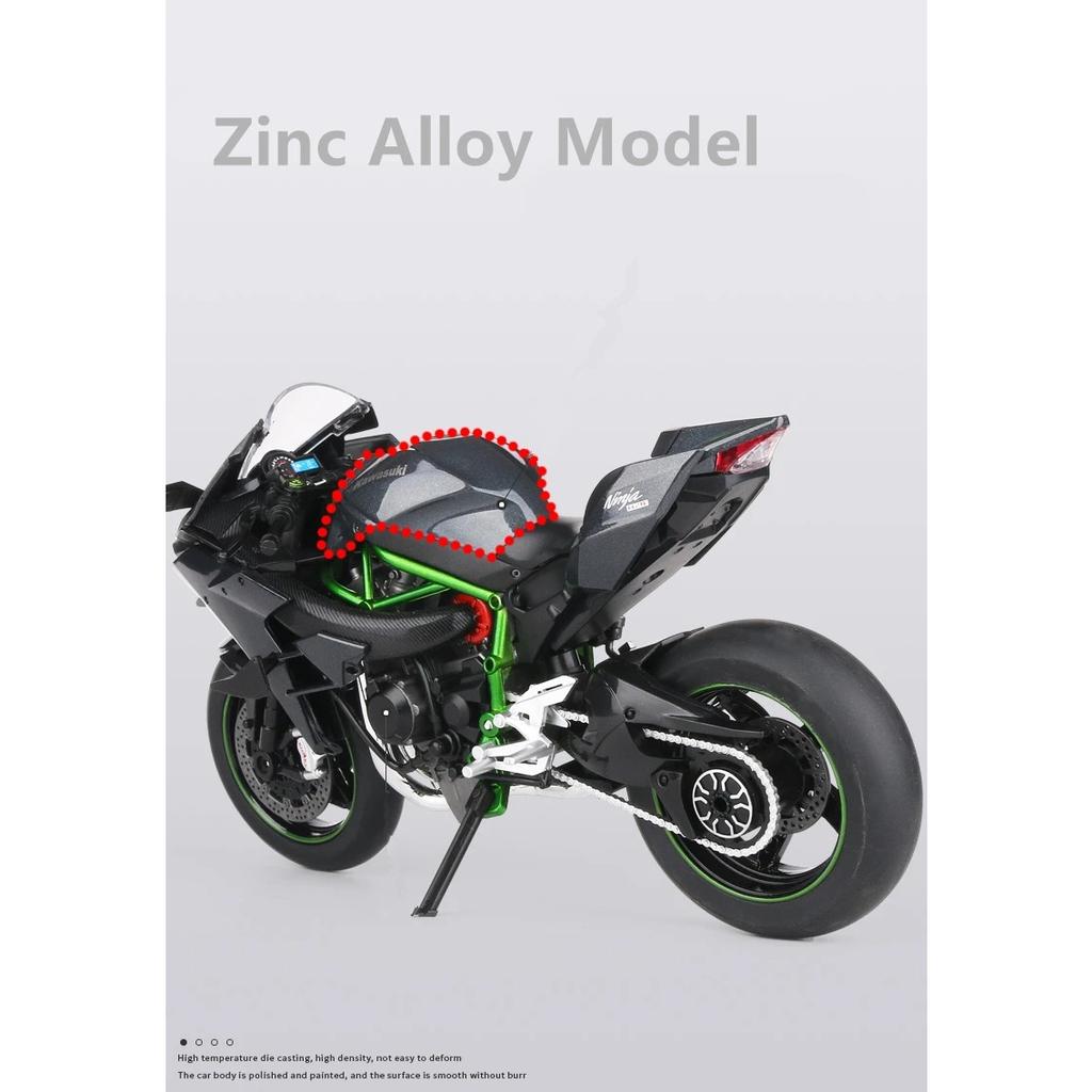 1/9 KAWASAKI H2R Alloy Racing Motorcycle Diecasts Street Motorcycle Model Simulation Sound and Light Collection Childrens Gifts