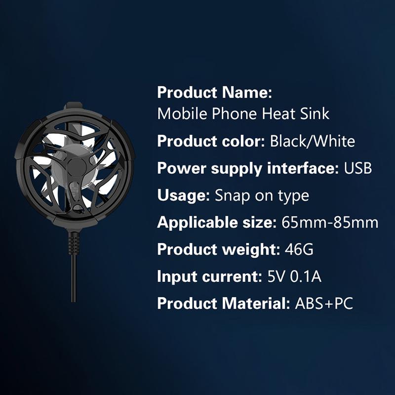 Mini Smart Phone Cooling Fan Turbo Gaming Mobile Gamepad Cooler Fan Cell Phone Type-C Cool Heat Sink Radiator For Iphone Android