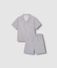 Jaju Men'S Rayon Stripe Knee-Length Pajama Set_Light Gray