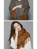 Women's Double-Sided Cashmere Scarf: Two-Color, Rabbit Wool, Warm Shawl, Dual-Purpose, All-Match, Korean Tassel, Winter
