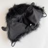 Bison Hat Plush Earflap Hat with Horns Fluffy Ear Headwear for Party Cosplay Props Furry Plush Snow Trapper Hat Winter Warm