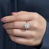 Fashion Light Luxury Full Zircon Sunflower Ring Women Simple Band Proposal Gift For Girlfriend Elegant Floral Design Jewelry