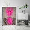Neon Skeleton Plakát Severský Vintage Obraz Srdce Hlava Nástěnná malba Obrazy Nástěnná malba Pro obývací pokoj Bar Domácí dekorace