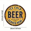 Vintage Beer Served Here Metal Tin Sign 8x12 Inch Retro Aluminum Pub Man Cave Wall Art Rustic Bar Decor For Garage