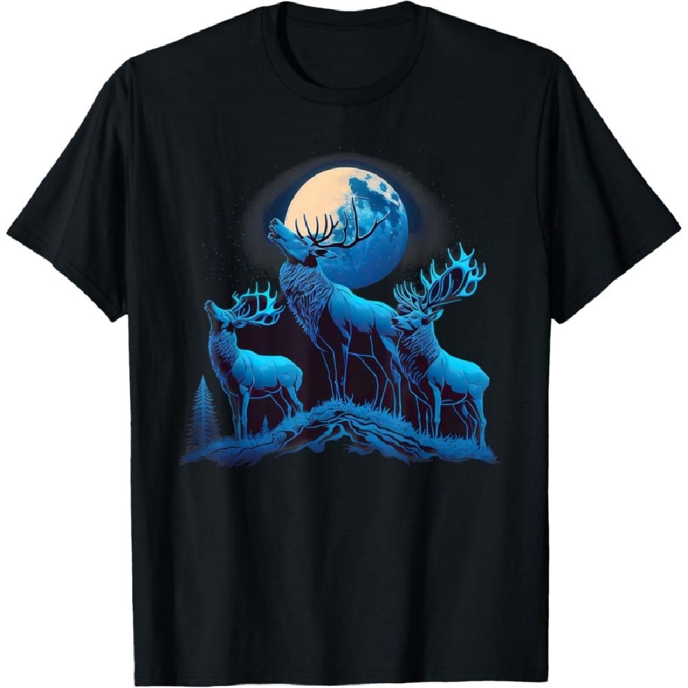 

Aesthetic Elk Howling At Moon T-Shirt XXXXXL