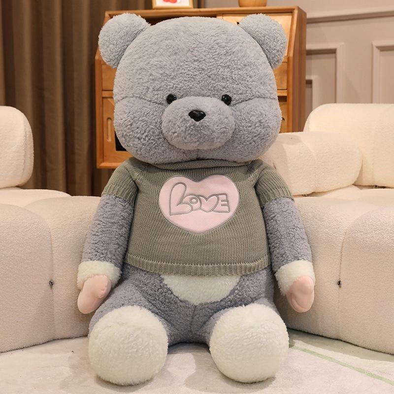 Large Sweater Teddy Bear Doll Plush Toy Clothing Big Bear Hug Bear Doll Girl Soothing Ragdoll