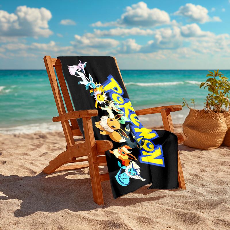 Pokémon beach towel Outdoor camping Beach towel for vacation swim Outdoor pool Absorbent bath towel