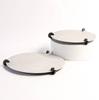 Light Luxury Gray Leather Round Tray Ornaments Sales Center Sales Office Lobby Coffee Table Tea Set Storage Tray Decoration