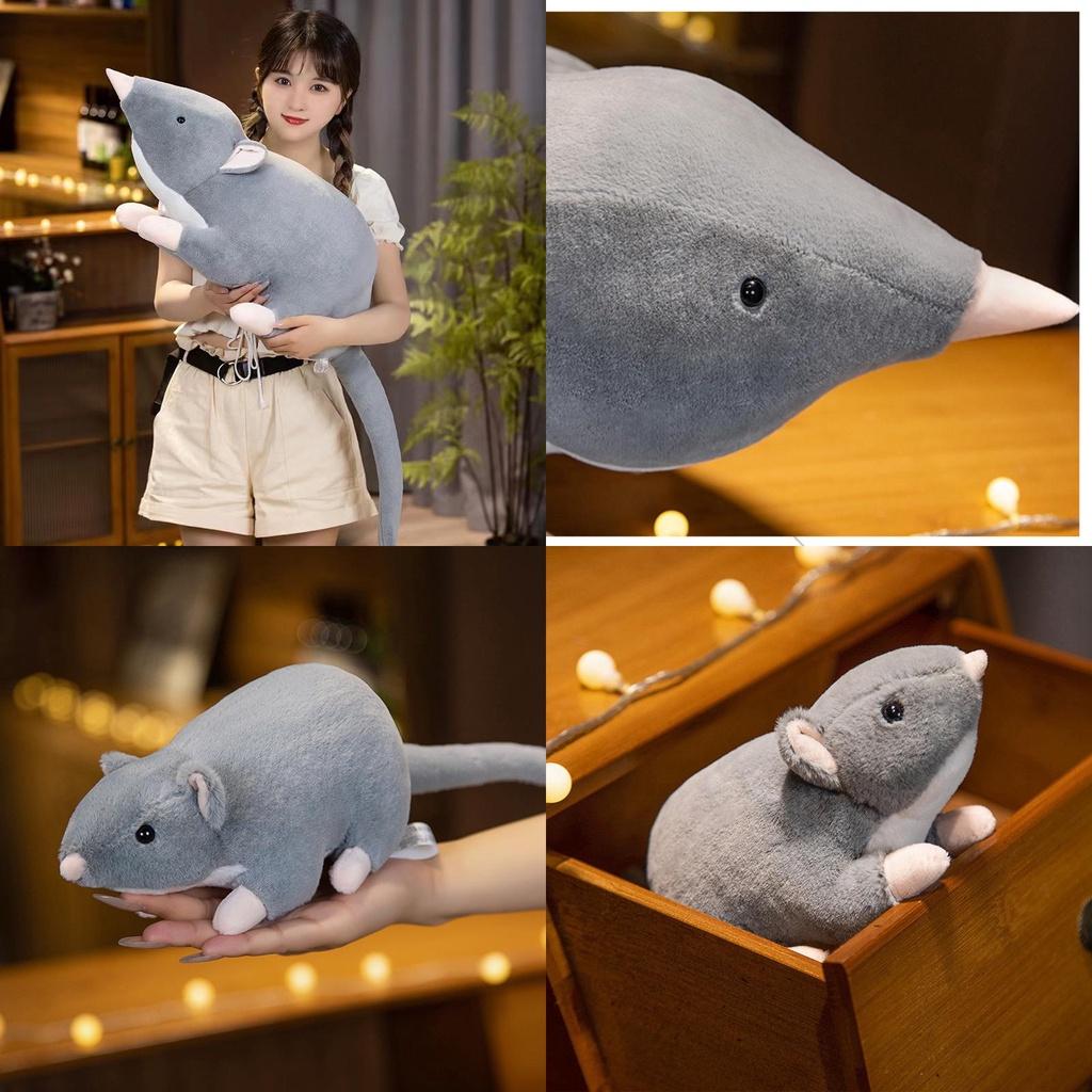Niedliches Graue Maus Plüschtier Realistische Tierdekoration für Zuhause 32cm Höhe
