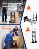 2 in 1 Folding Hand Truck, 226.9 kg Load Capacity for 4-Wheel Mode, Convertible Hand Truck Dolly with Wheels & Adjustable Handle, Portable Trolley