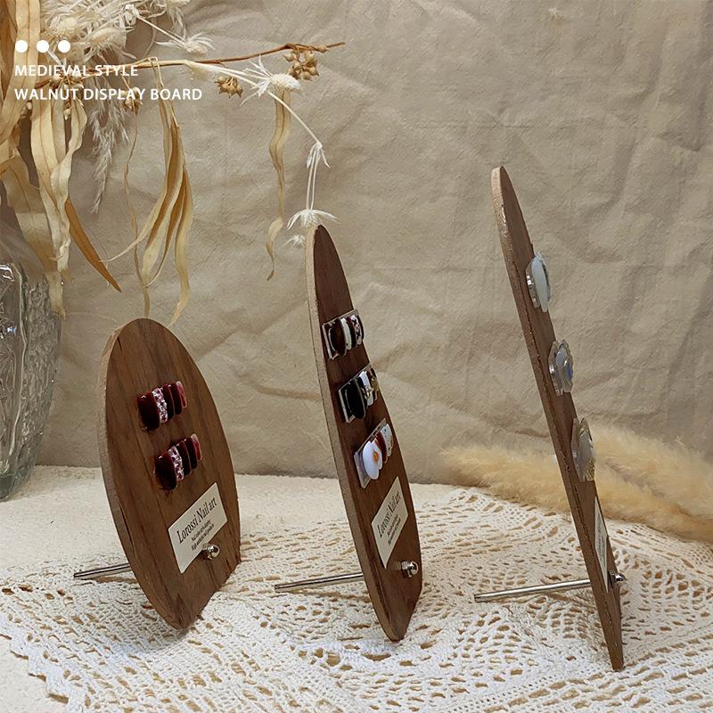 Ancient Style Nail Art Color Board Walnut Display Board Adornment Wear Nail Polish Glue Color Card Manicure Sample Display Rack