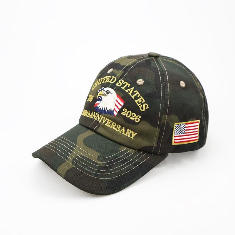 Baseball Cap Mid-Profile Embroidered Cap American Flag Hat Structured Eagle Cap For Everyday Use Commemorative Events Outdoor