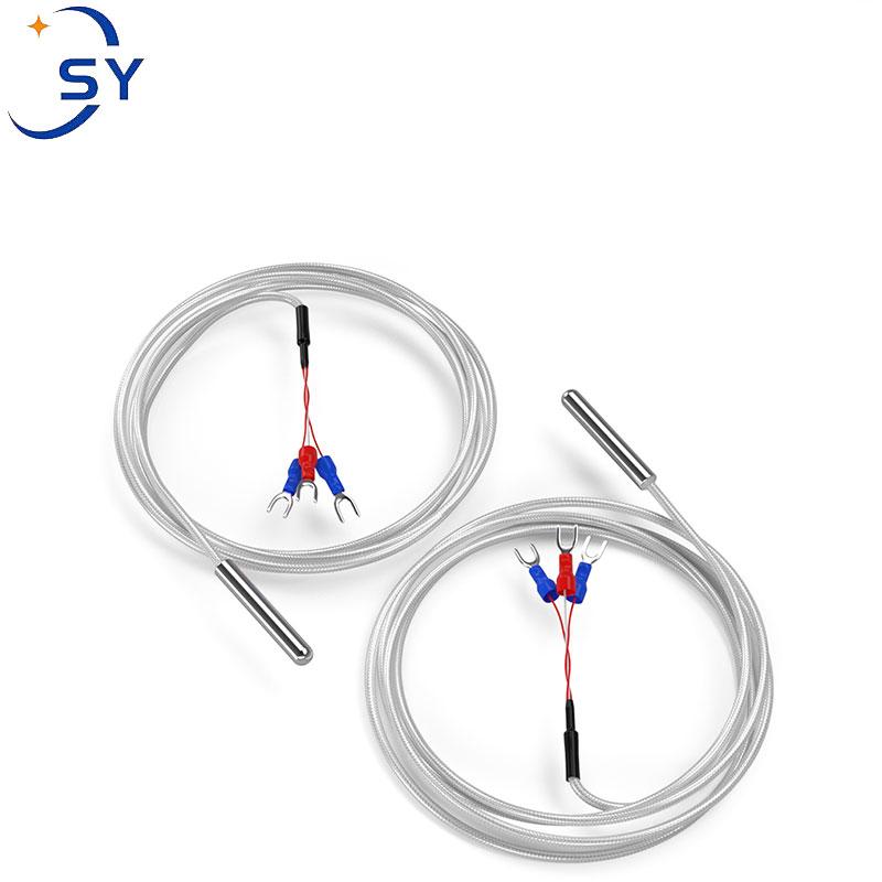 Thermocouple Stainless Steel Probe RTD PT100 Temperature Sensor 0.5/1/2/3/4/5M Waterproof 4mm*30mm Shielded Braide Wire
